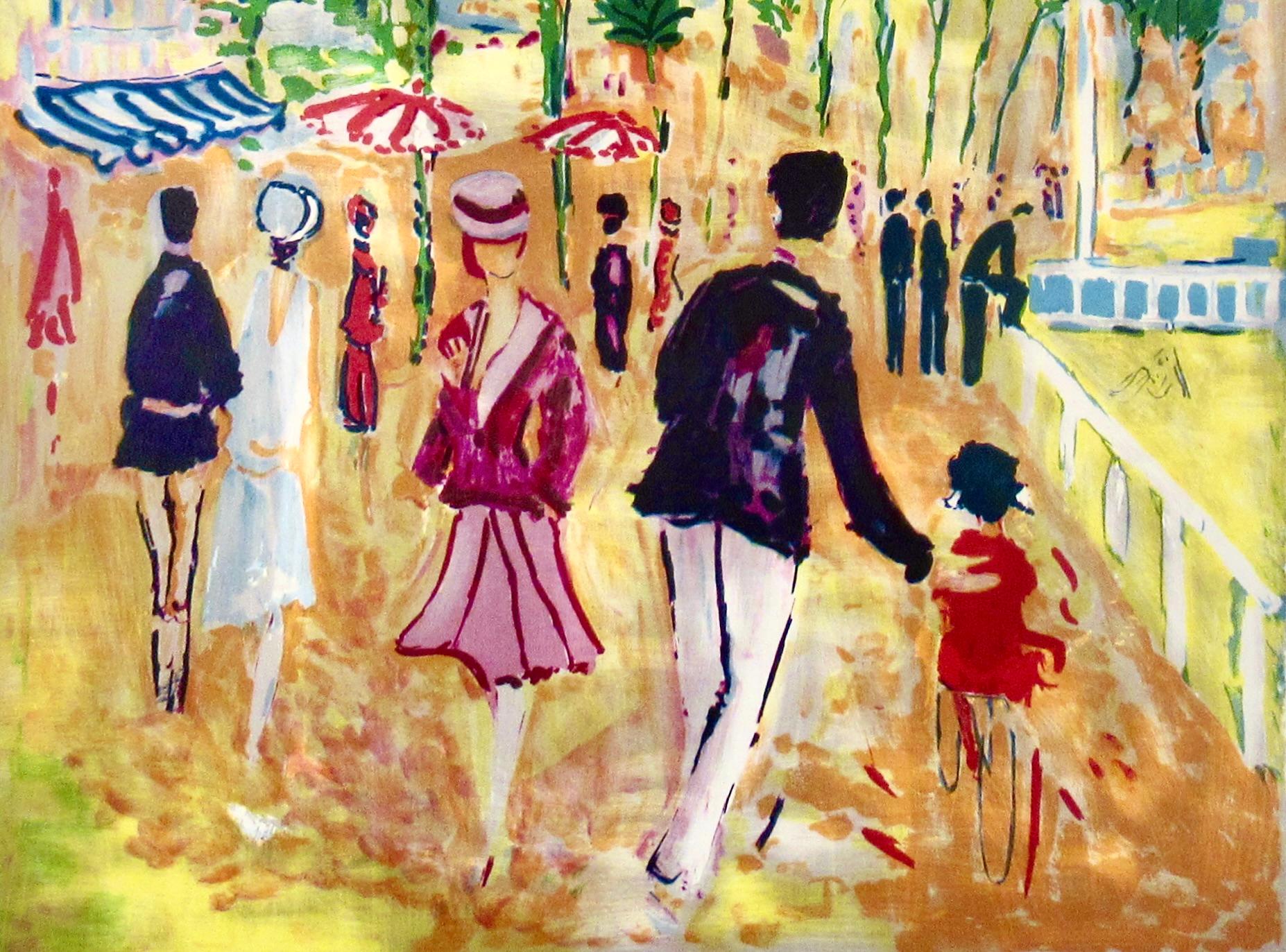 Cannes, La Croisette - Impressionist Print by Jean Claude Picot