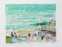 « La Plage », lithographie impressionniste signée de Jean-Claude Picot