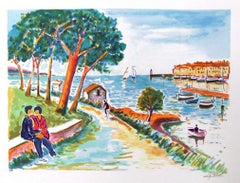 Le Levandou, lithographie impressionniste signée de Jean-Claude Picot