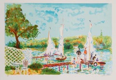 « Sunday Sailing », lithographie impressionniste signée de Jean-Claude Picot