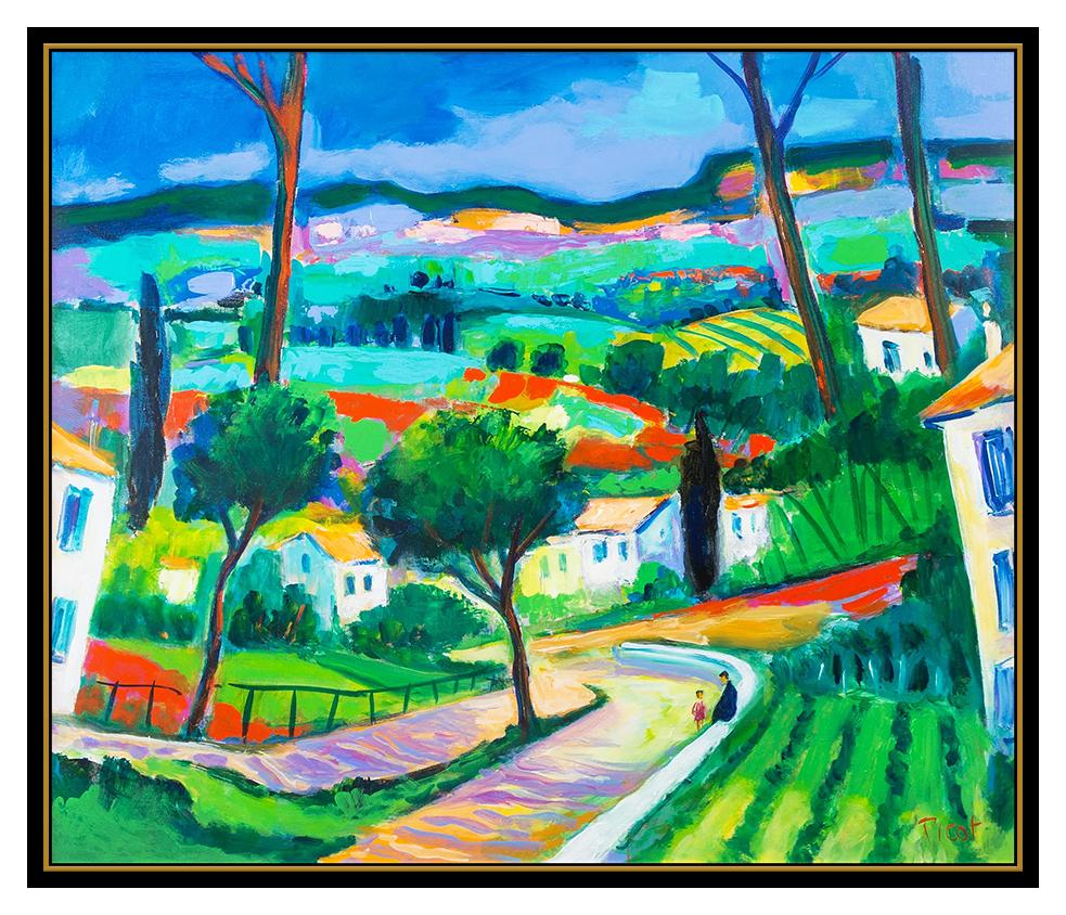 Jean Claude Picot Oil On Canvas Original French Landscape Signed Framed Artwork – Painting von Jean-Claude Picot