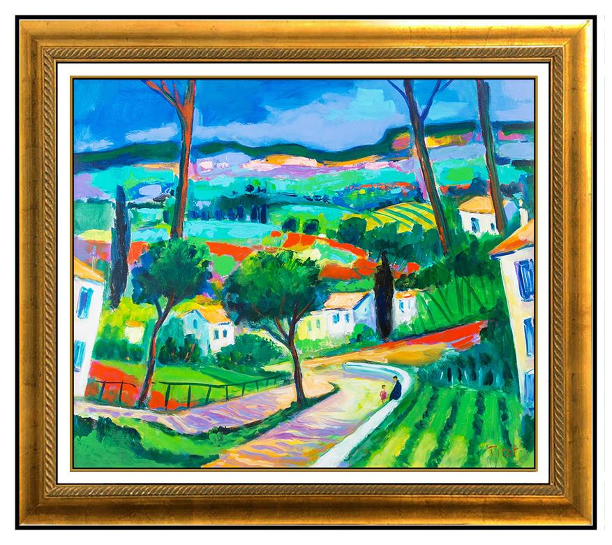 Jean-Claude Picot Landscape Painting – Jean Claude Picot Oil On Canvas Original French Landscape Signed Framed Artwork