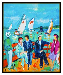 Jean Claude Picot - Peinture à l'huile originale sur toile - Portrait de paysage marin signée Art