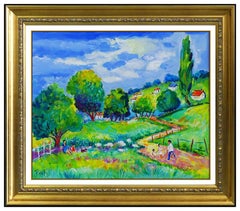 Jean Claude Picot Original Painting Oil On Canvas French Landscape Signed Framed