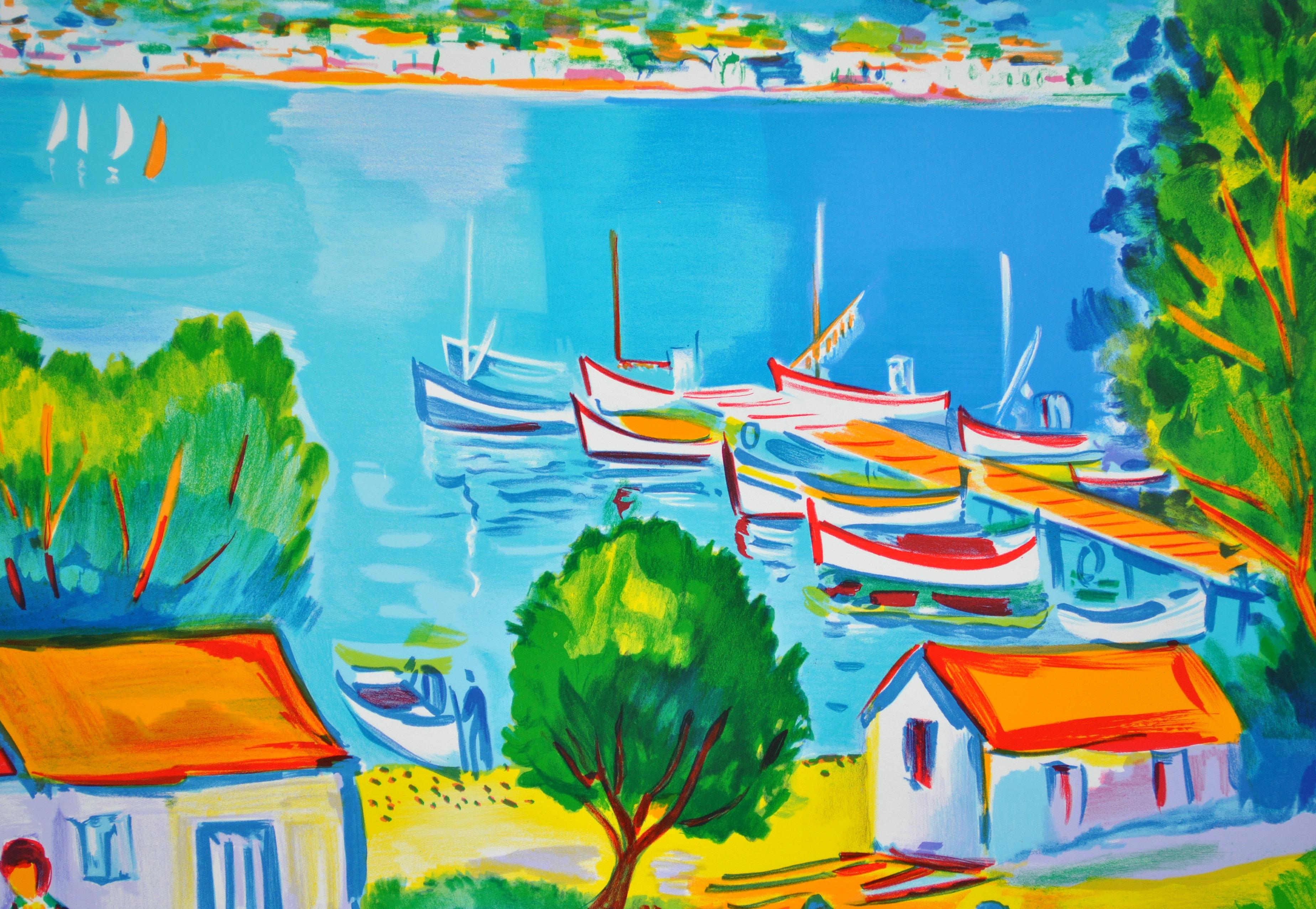 Costa Azul : Alrededores de Marsella - Litografía original, FIRMADA A MANO & Ltd /250 en venta 2