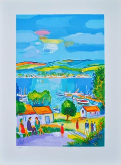 Französische Riviera : Around Marseille – Originallithographie, handsigniert & Ltd /250