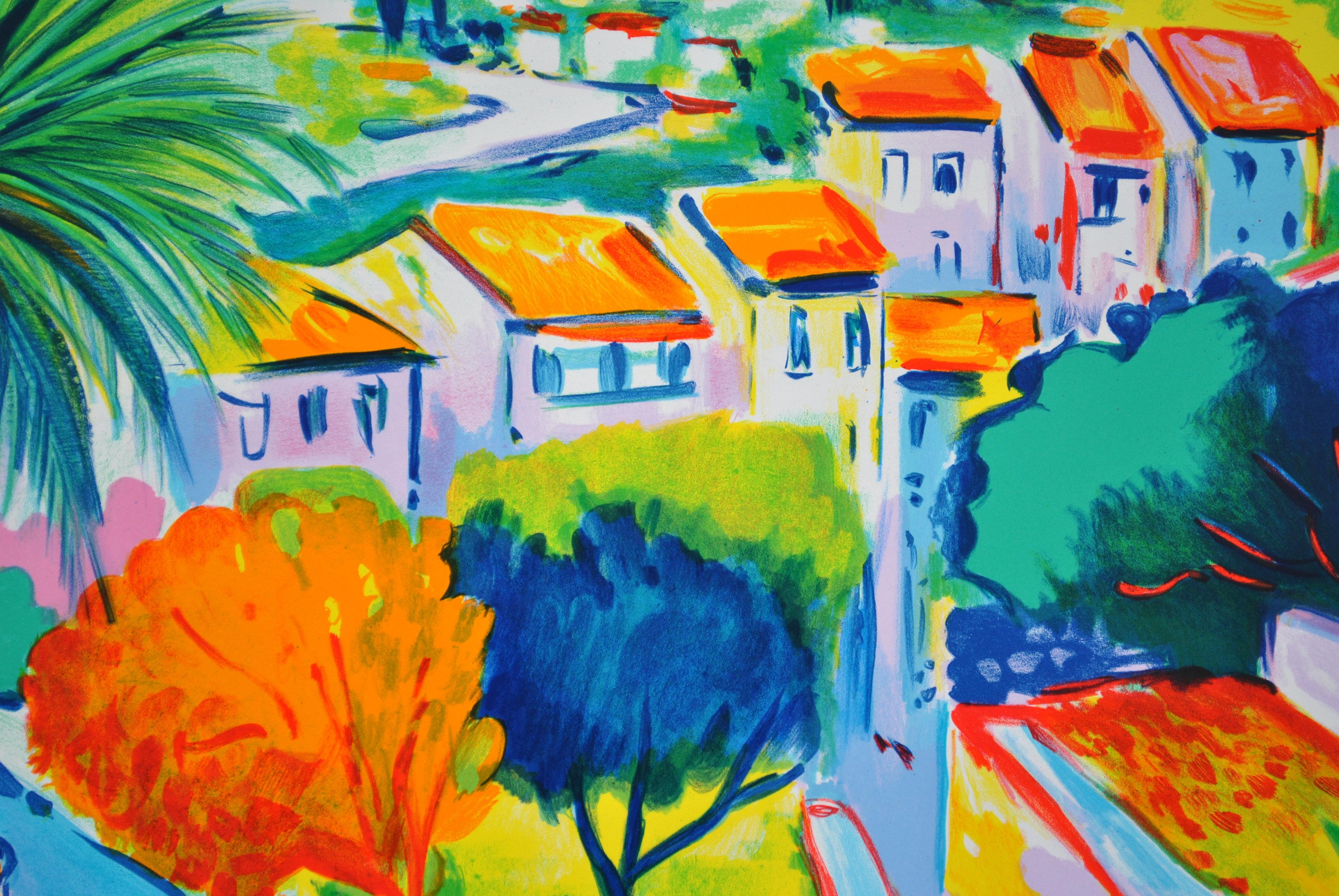 Costa Azzurra: Vecchia St Tropez - Litografia originale, firmata a mano & Ltd /250 in vendita 7