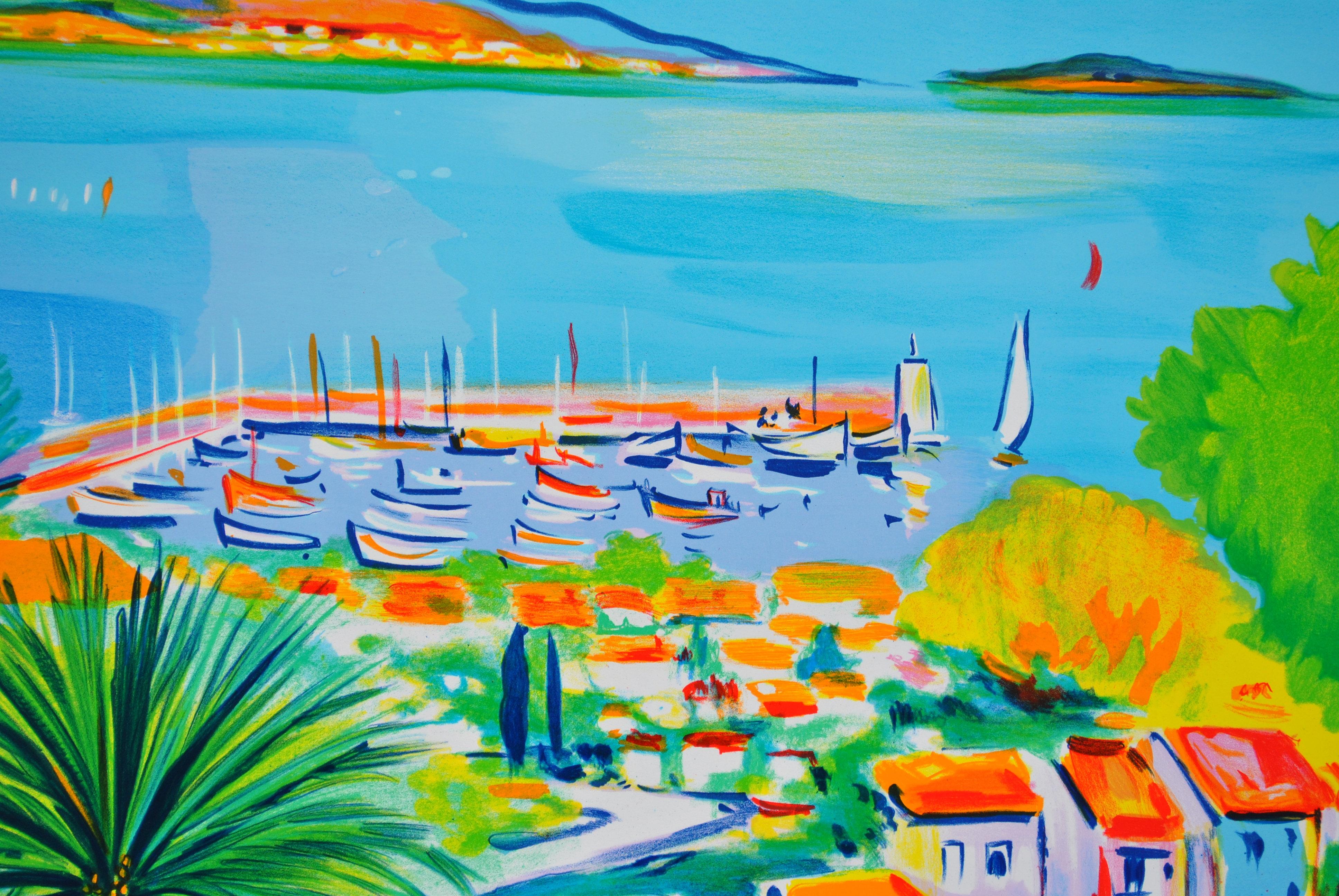 Costa Azzurra: Vecchia St Tropez - Litografia originale, firmata a mano & Ltd /250 in vendita 2