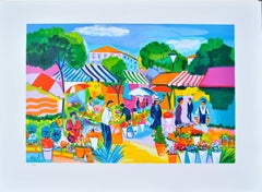 French Riviera : Provençal Market - Original Lithograph, HANDSIGNED & Ltd /250
