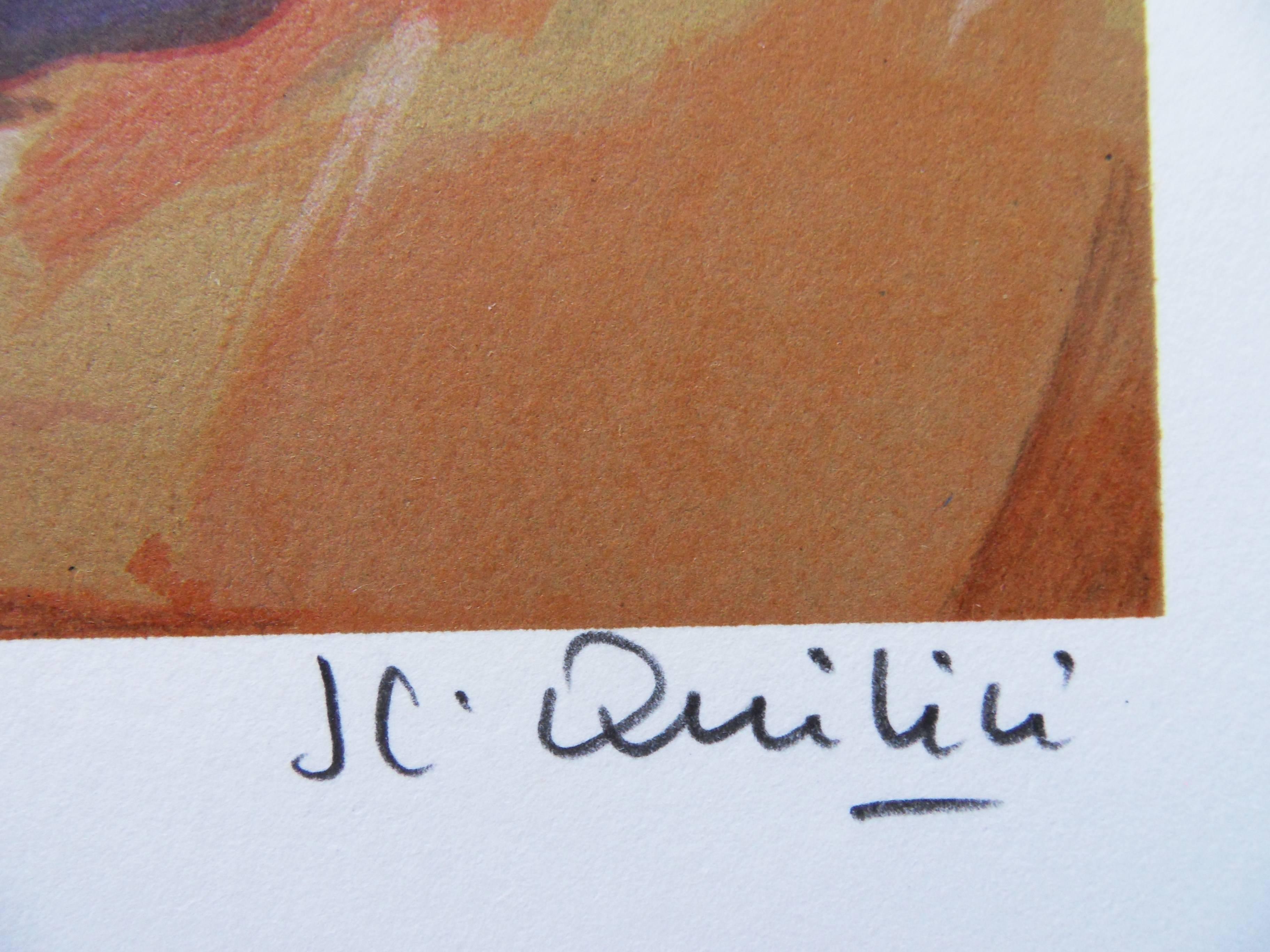 Toreador - Handsignierte Lithographie – Print von Jean-Claude Quilici