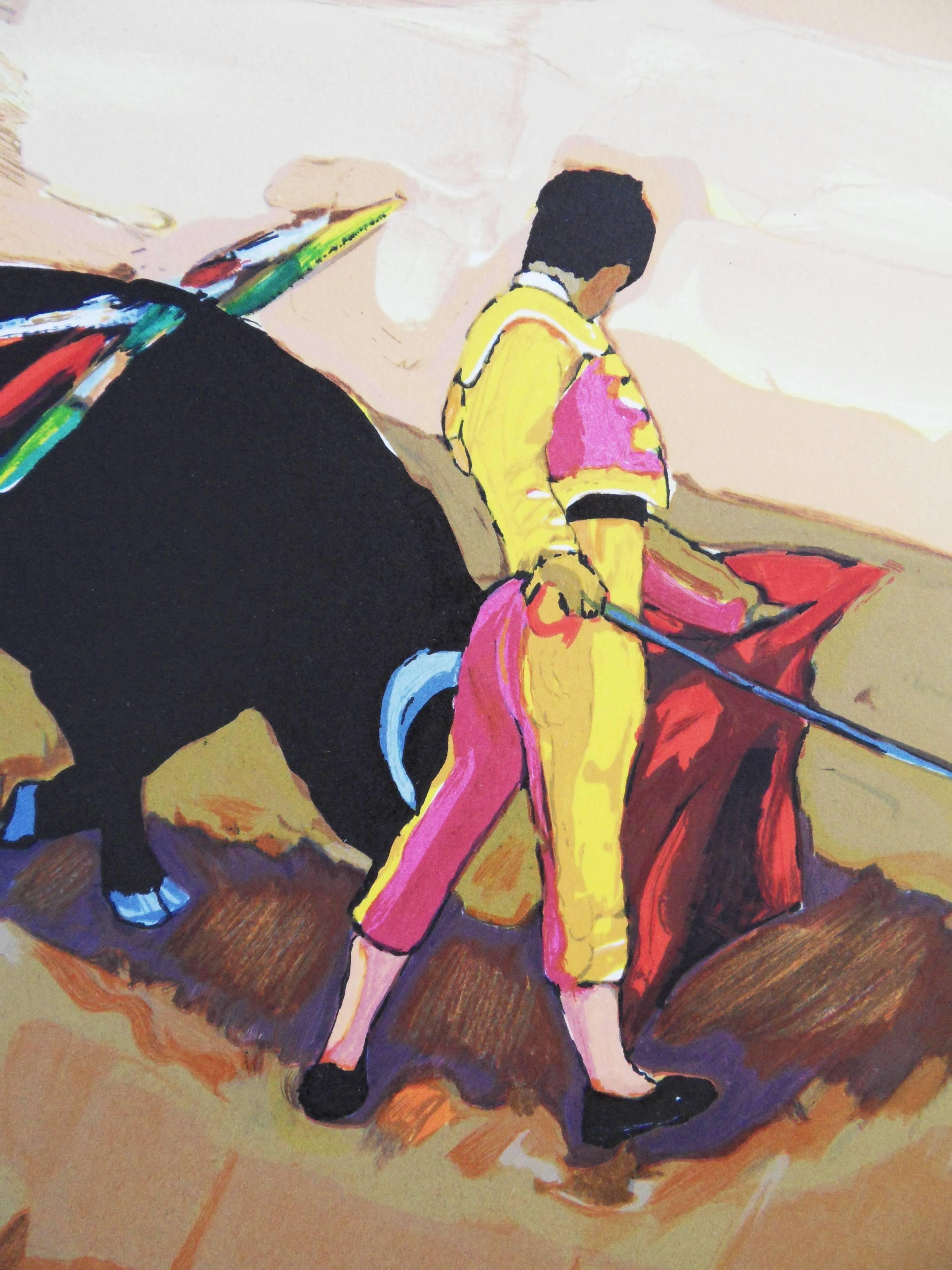 Toreador - Original Handsigned Lithograph - Modern Print by Jean-Claude Quilici