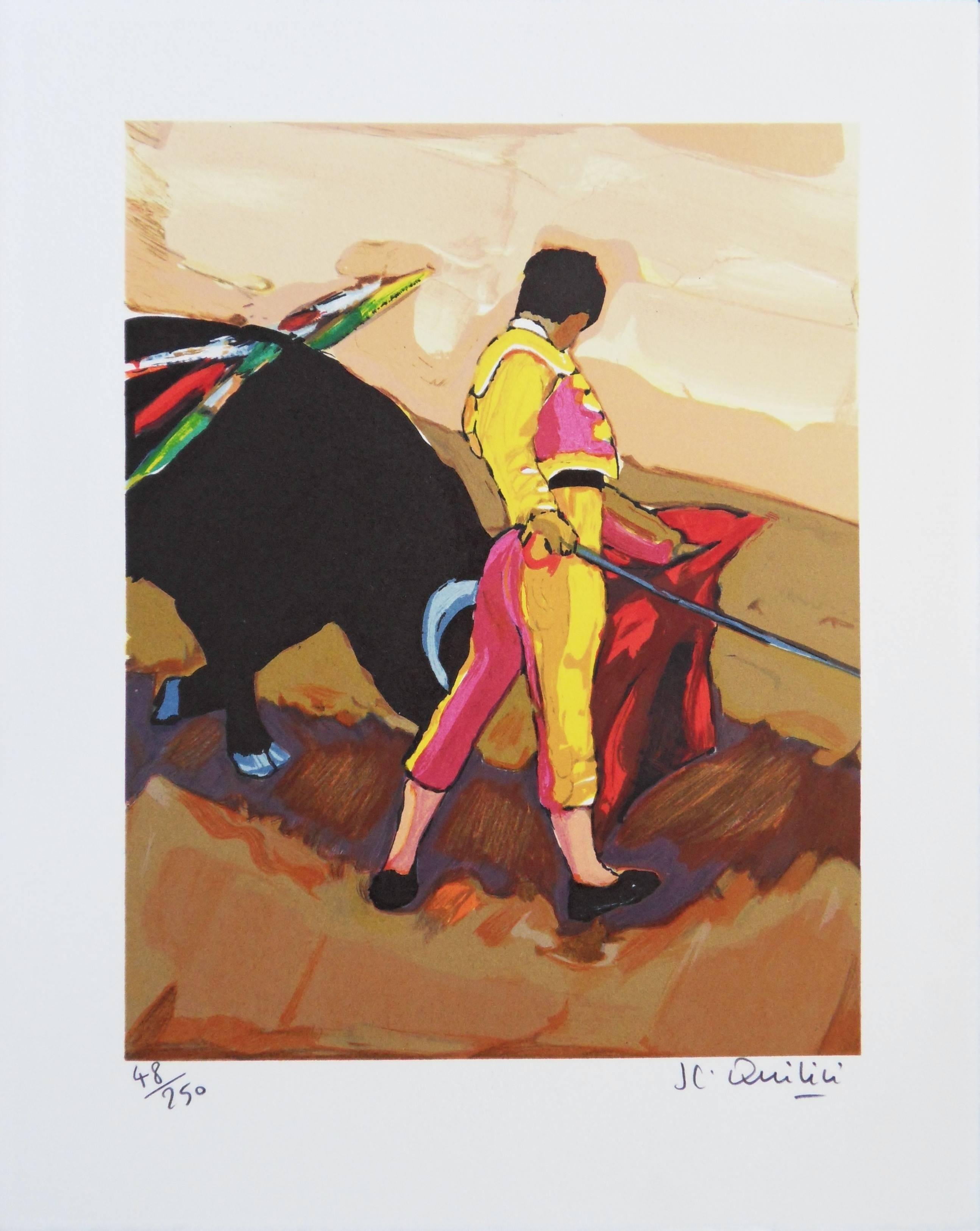 Jean-Claude Quilici - Toreador - Handsigned lithograph For Sale at 1stDibs