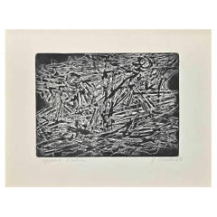 Composition abstraite - Gravure de Jean Clert - 1980