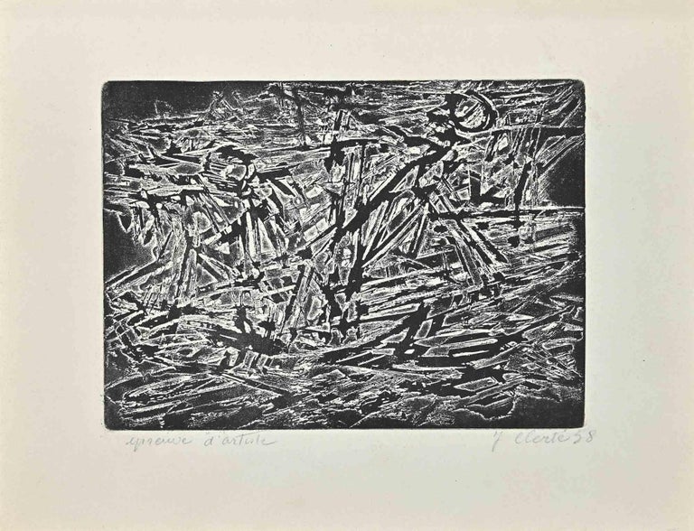Clert Jean Clerté - Composition abstraite - Gravure de Jean Clert - 1980 En ...