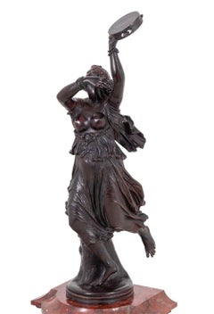 Reloj de bronce y mármol "Zingara" de Jean Clesinger