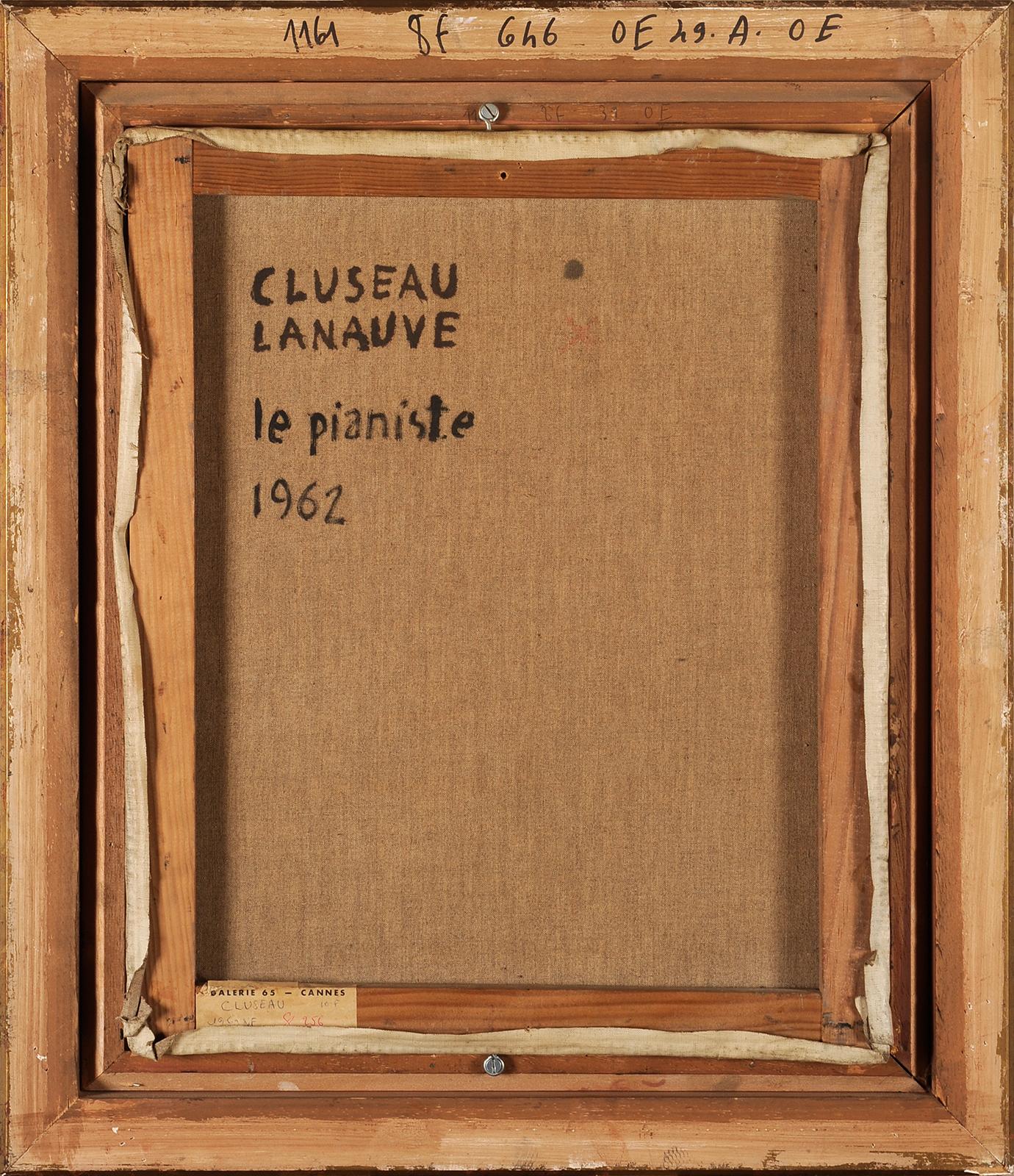 Jean CLUSEAU-LANAUVE
(Périgueux 1914 - Paris 1997)
The Pianist
Huile sur toile
H. 46 cm ; L. 38 cm
Signé en bas à droite. Contre-signé, titré et daté au dos - 1962

Provenance : Exposé à Cannes à la Galerie 65

Jean Cluseau-Lanauve est né en 1914 à