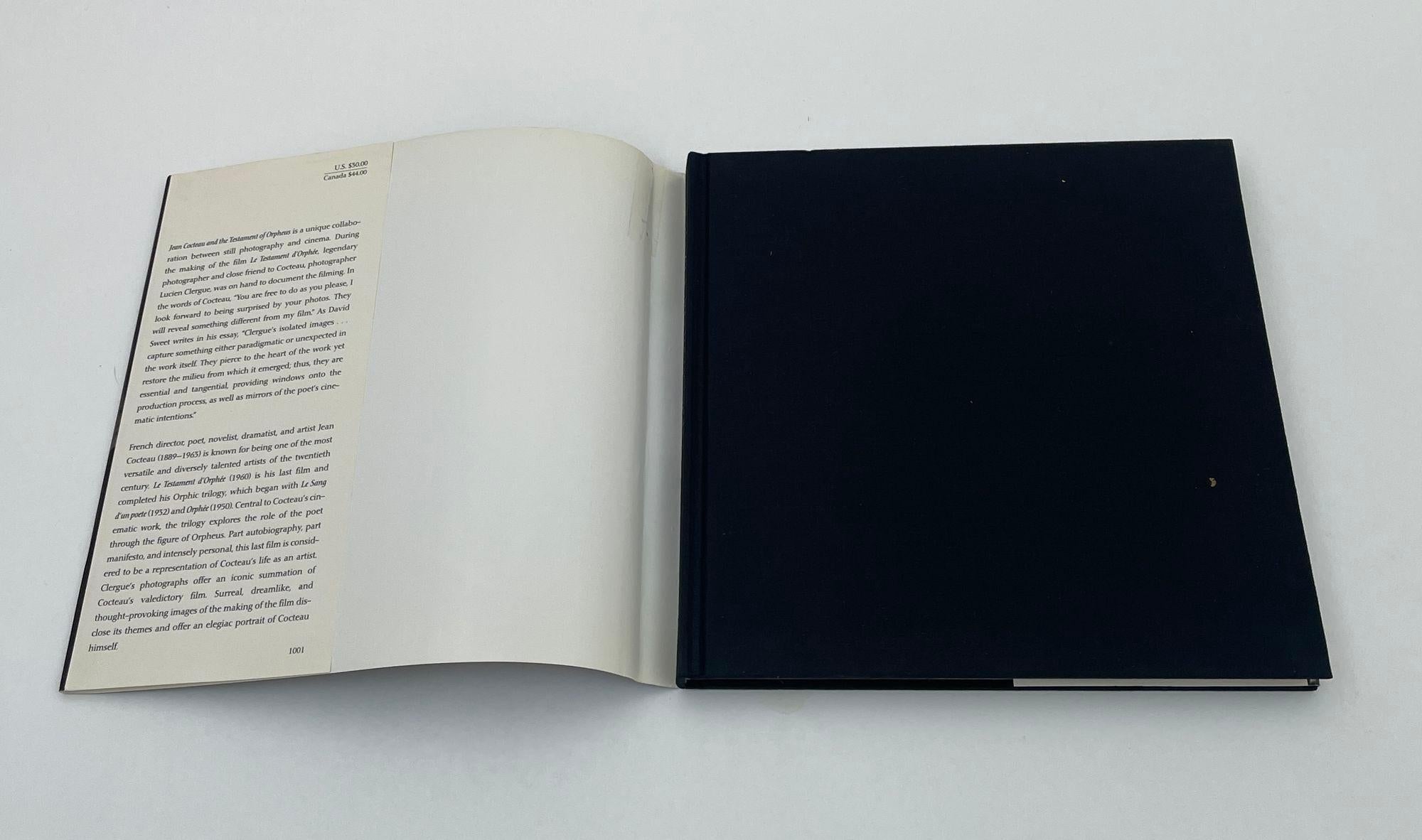 Contemporary Jean Cocteau and The Testament of Orpheus Hardcover by Lucien Clergue 1st Ed. For Sale