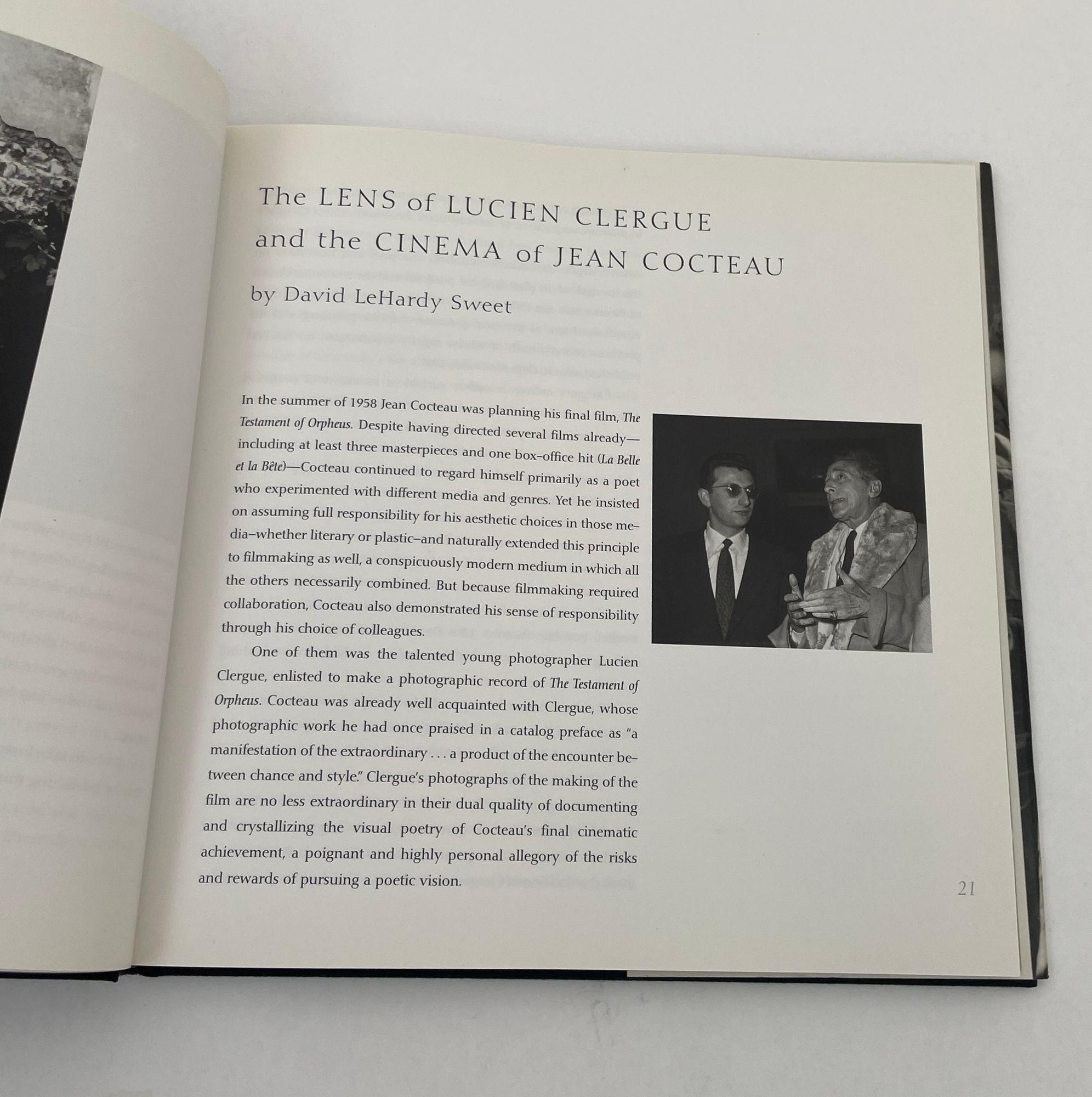 Jean Cocteau and The Testament of Orpheus Hardcover by Lucien Clergue 1st Ed. For Sale 1