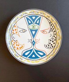 Jean Cocteau Artist Plate No. 2, for Rosenthal, Mid-Century, 1970s Germany
