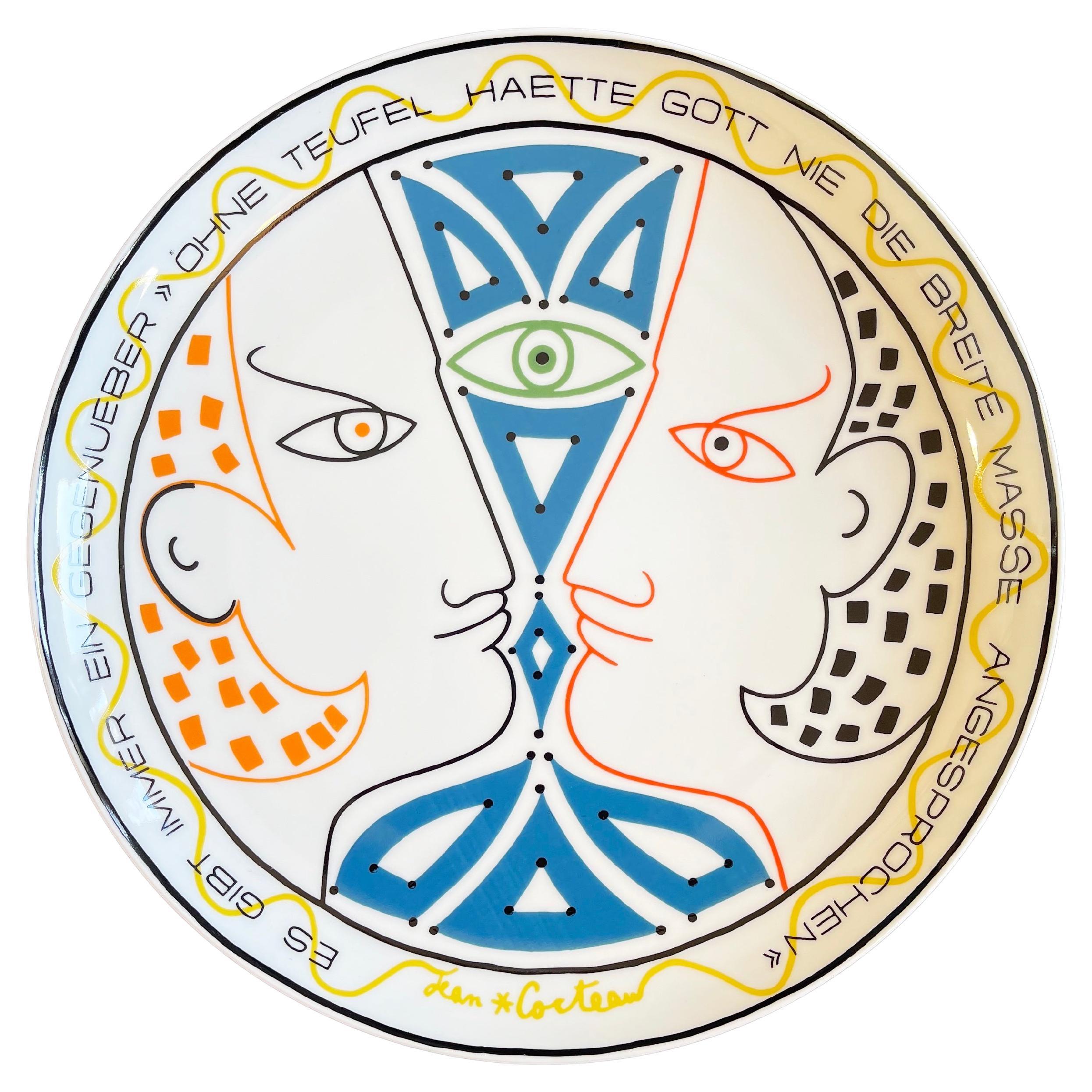 Jean Cocteau Artist Plate No. 2, for Rosenthal, Mid-Century, 1970s Germany
