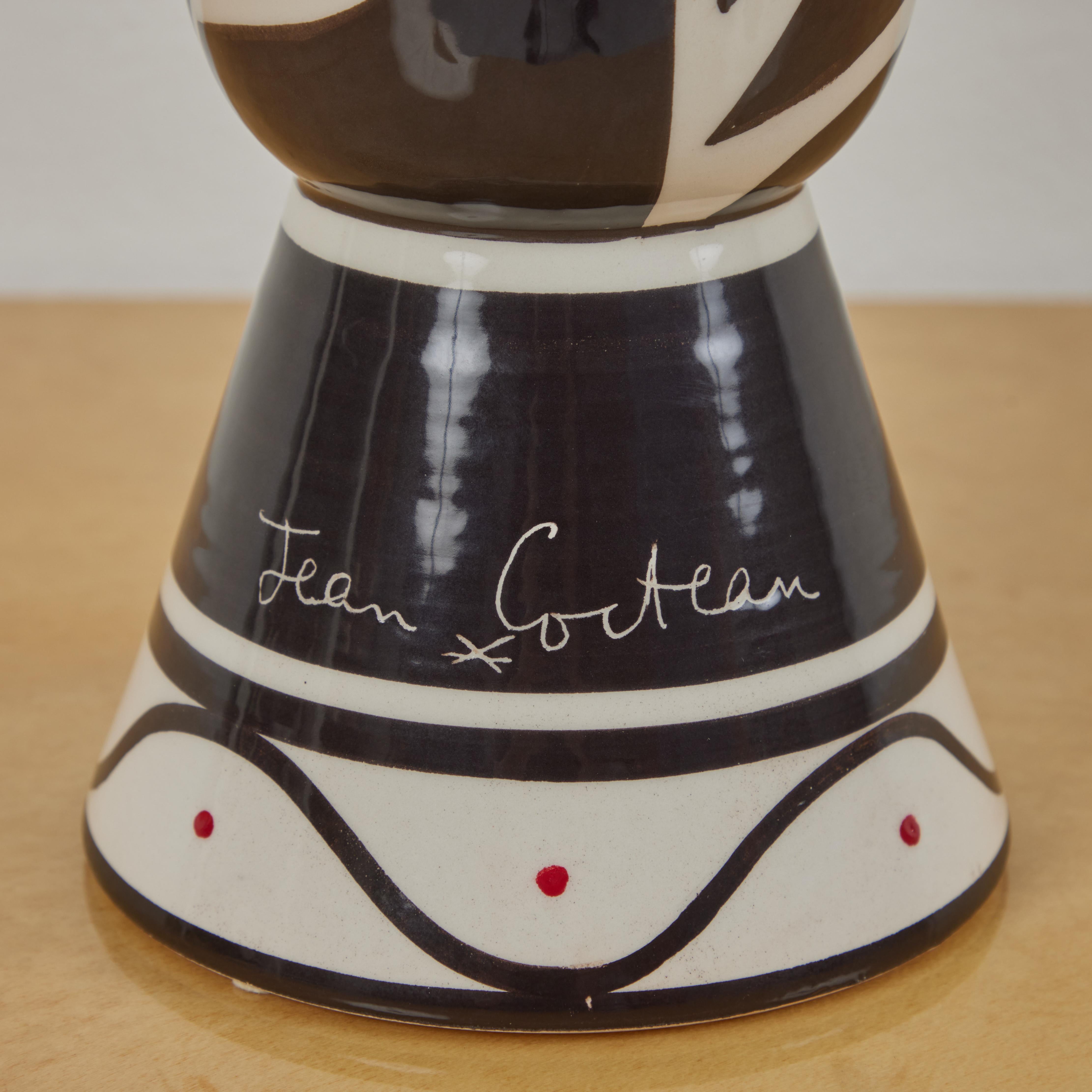  Deko-Vase von Jean Cocteau  (Glasiert) im Angebot