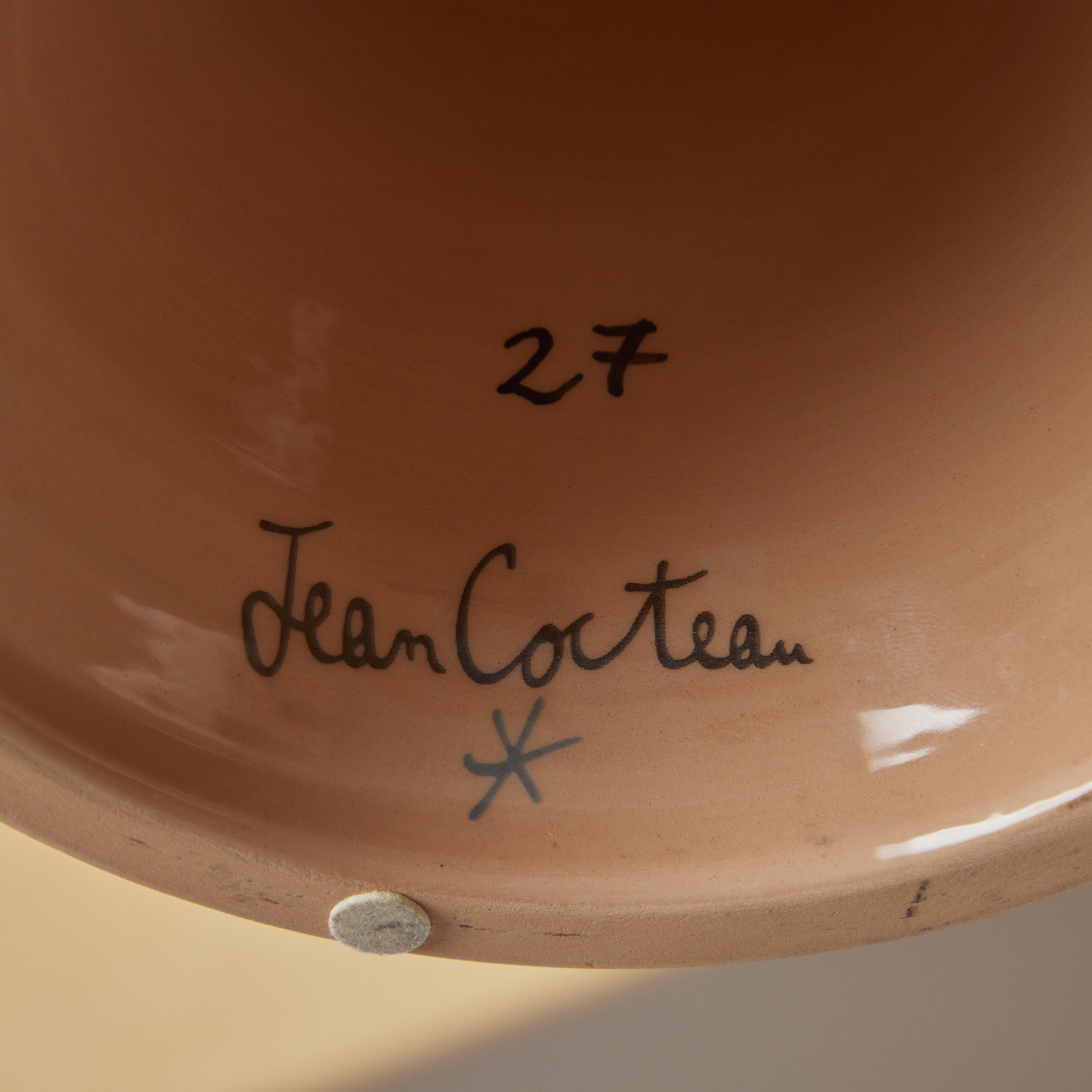 Contemporary Jean Cocteau Decorated Vase For Sale