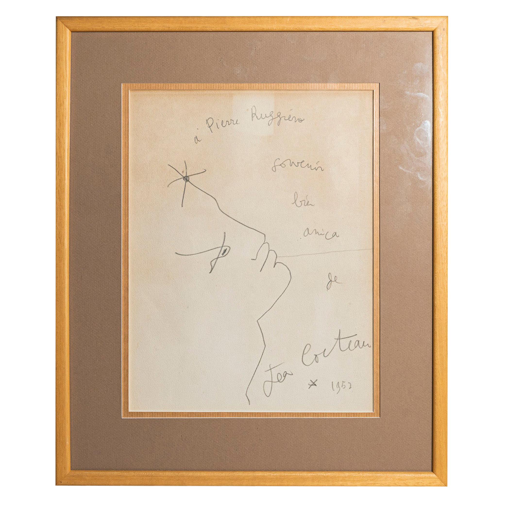 Jean Cocteau, Drawing, France, 1952