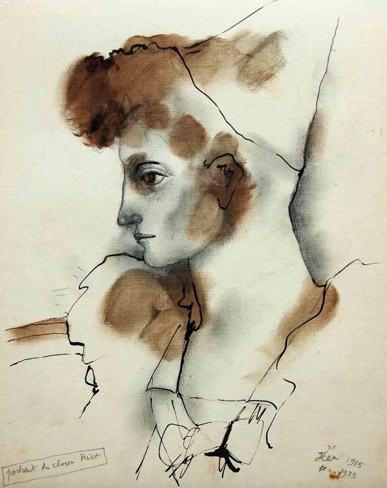 Jean Cocteau Figurative Art - Portrait du Clown Rico