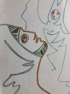 Jean Cocteau, Femme et Prélat, Lithograph, 1957