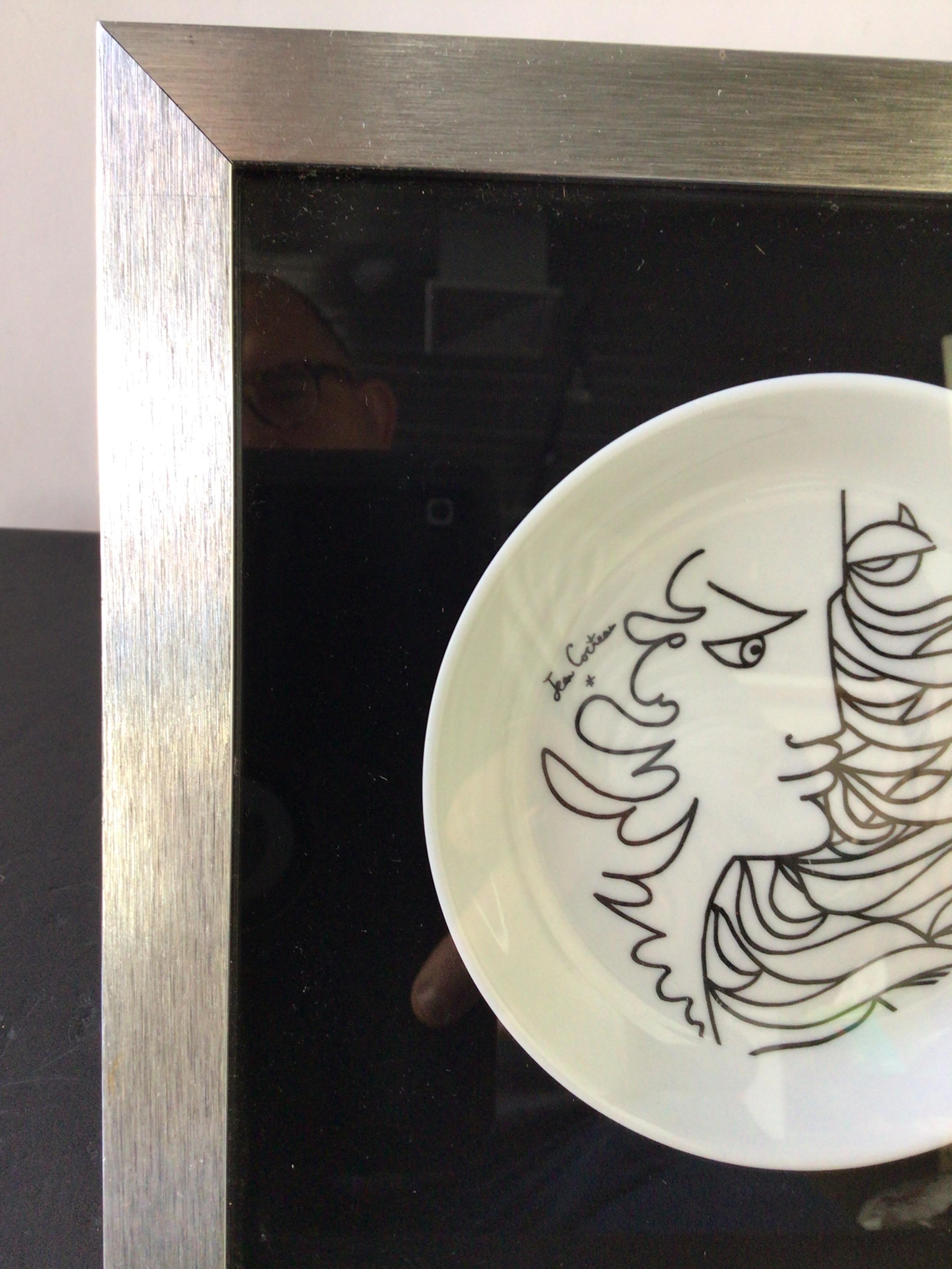 Mid-20th Century Jean Cocteau Framed Plate