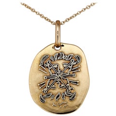Jean Cocteau Fred Paris Gold Pendant Necklace