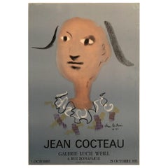 Jean Cocteau Galerie Lucie Weill 1973 Original Vintage Poster