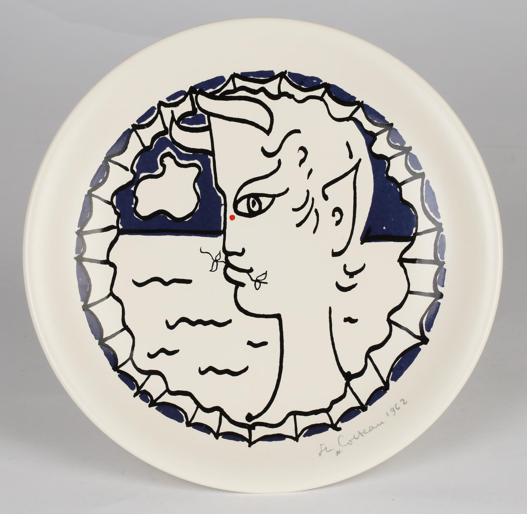 Jean Cocteau Japanese Seyei Porcelain Faun Decorated Plaque 5