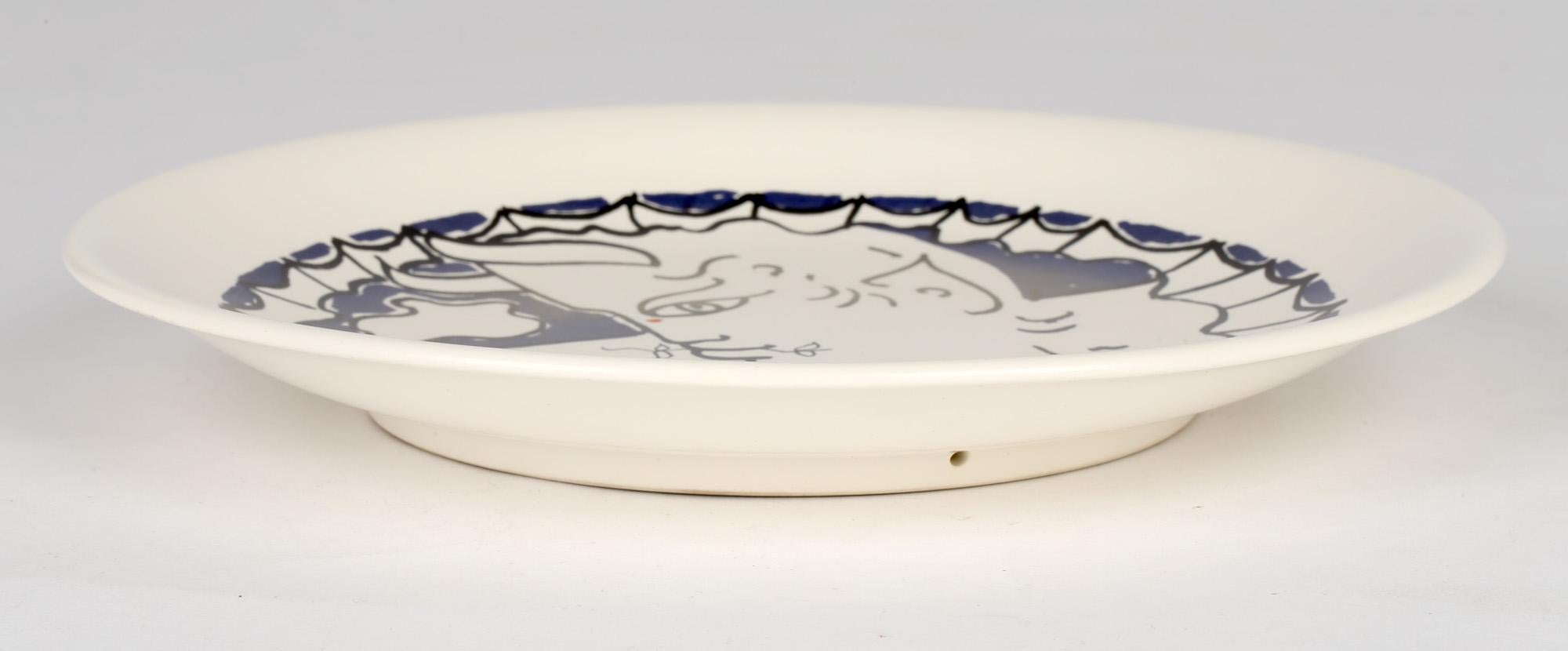 Jean Cocteau Japanese Seyei Porcelain Faun Decorated Plaque 7