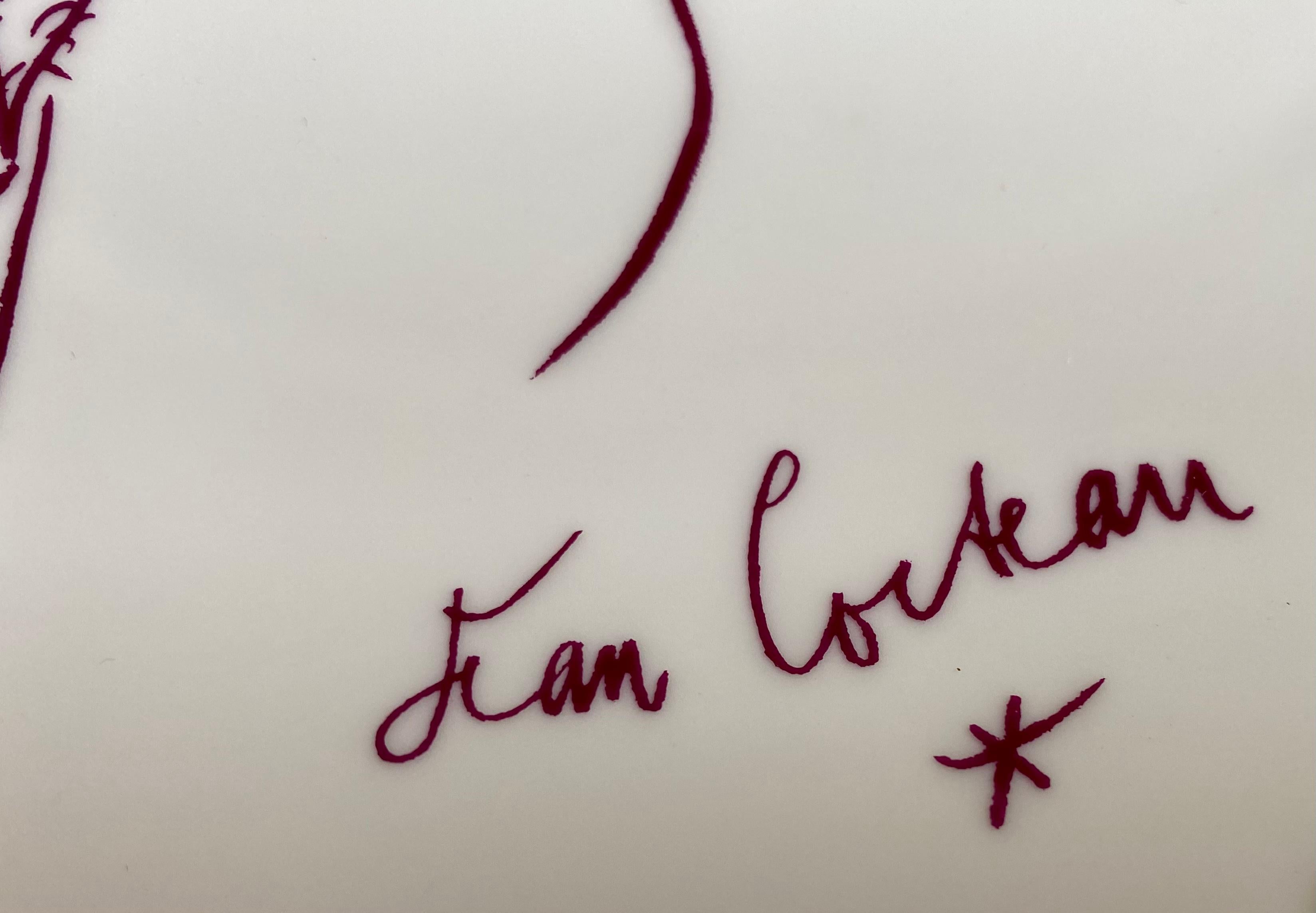 Hand-Painted Jean Cocteau, Limoges Porcelain Plate « Naked » Number 17/125, 20th Century