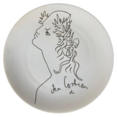 Jean Cocteau Limoges Porcelain Plate, Signed