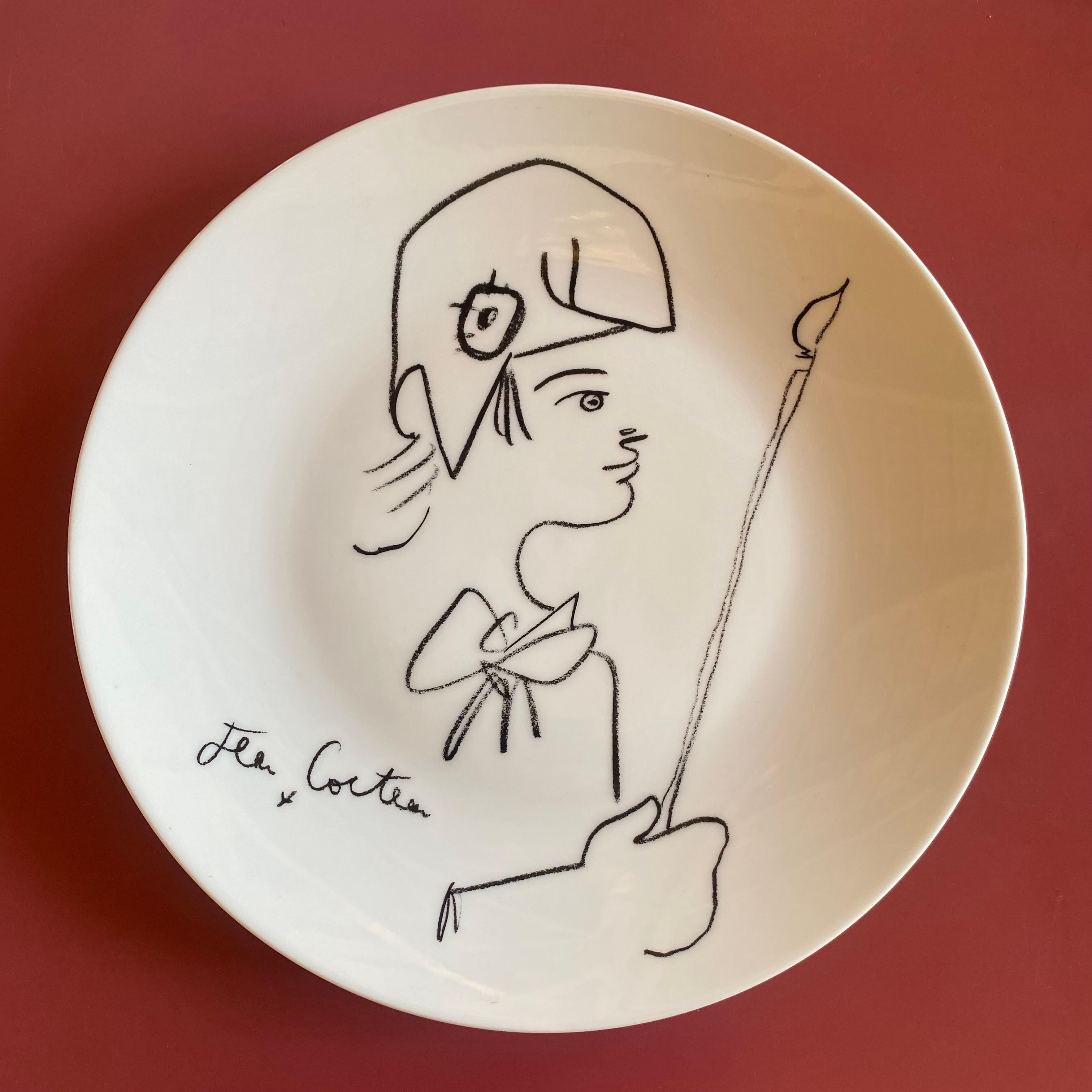 Metà XX secolo Jean Cocteau  Marianna  Piatto decorativo  Firmato in vendita