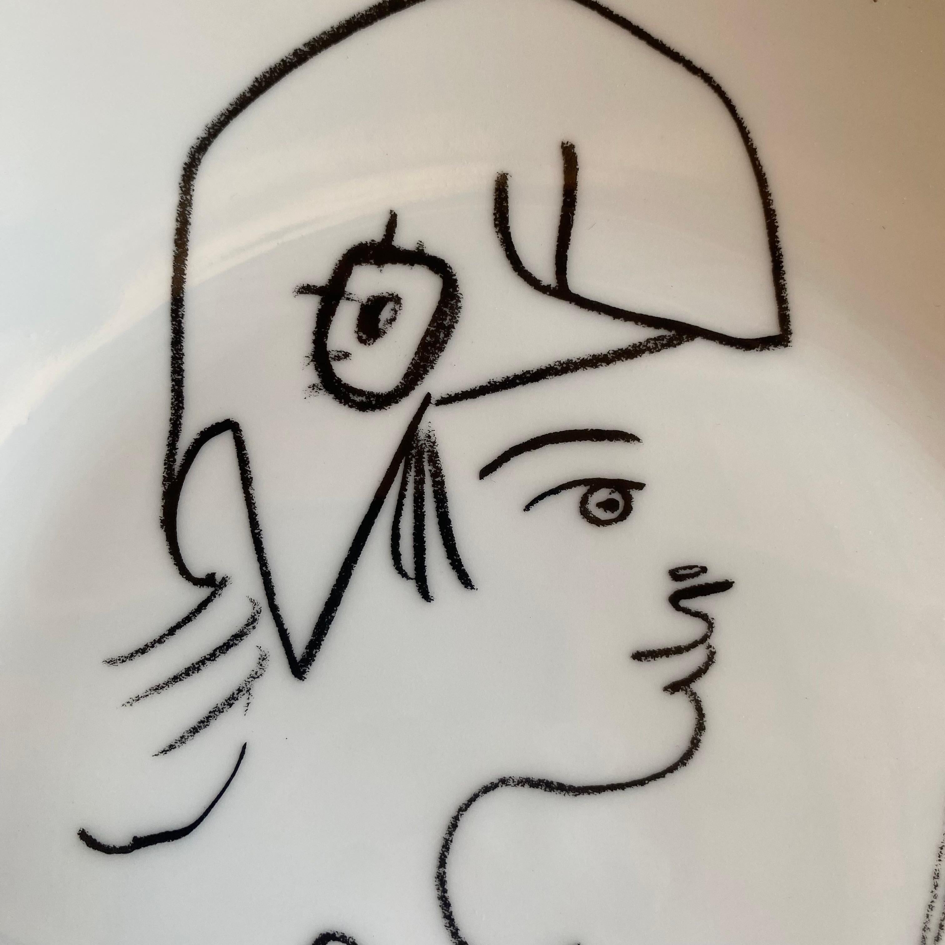 Ceramica Jean Cocteau  Marianna  Piatto decorativo  Firmato in vendita