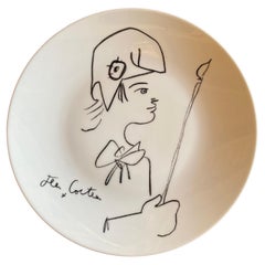 Jean Cocteau  Marianne  Decorative plate  Signed