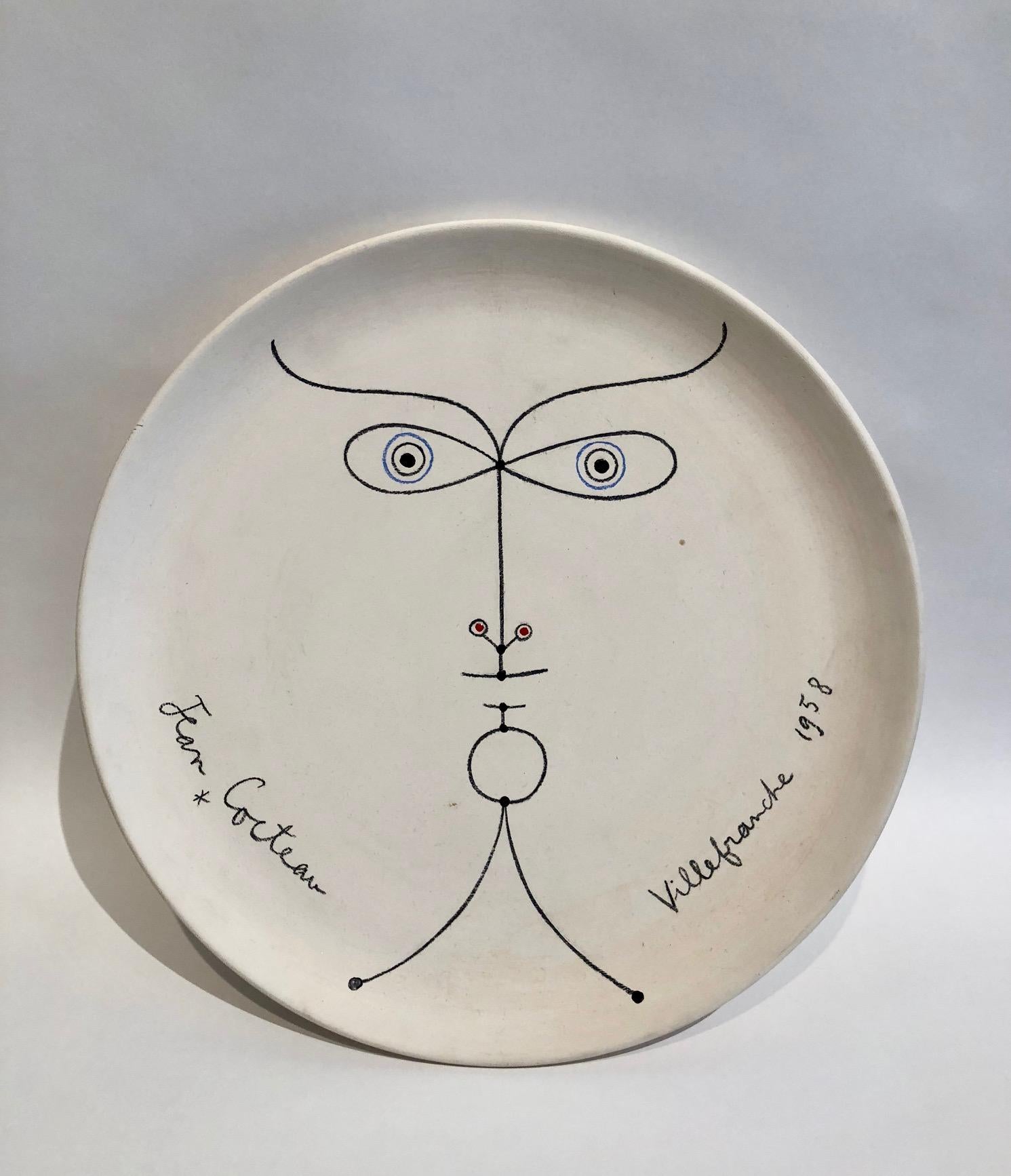 French Jean Cocteau Original Edition Ceramic Dish 