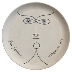 Vintage Jean Cocteau Original Edition Ceramic Dish "La Joconde" , 1958