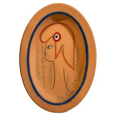 Jean Cocteau Original Edition Ceramic Dish "Marianne", 1961