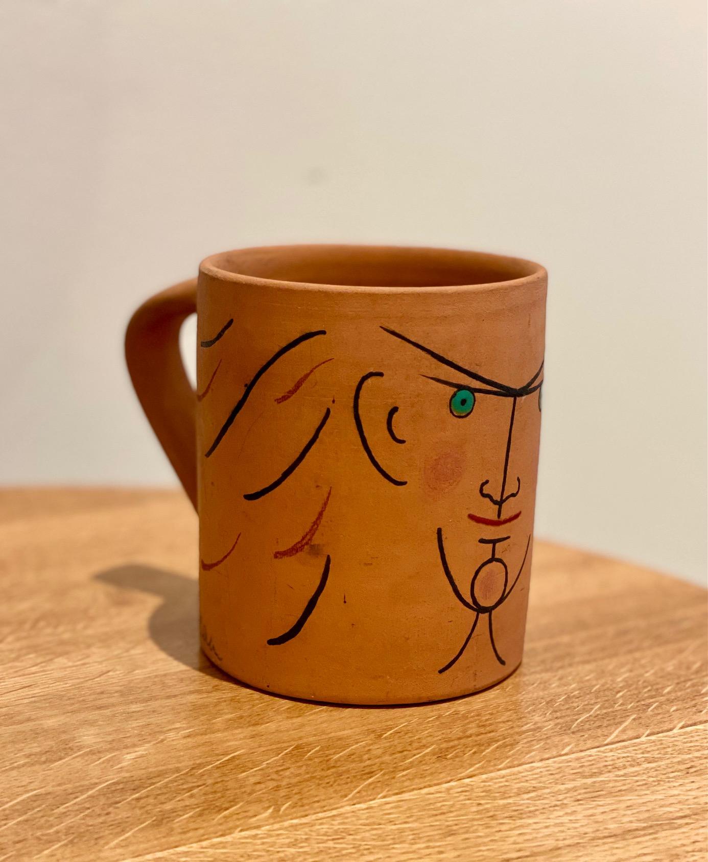 Milieu du XXe siècle Tasse en céramique d'origine « Le Chevalier » de Jean Cocteau, 1959 en vente