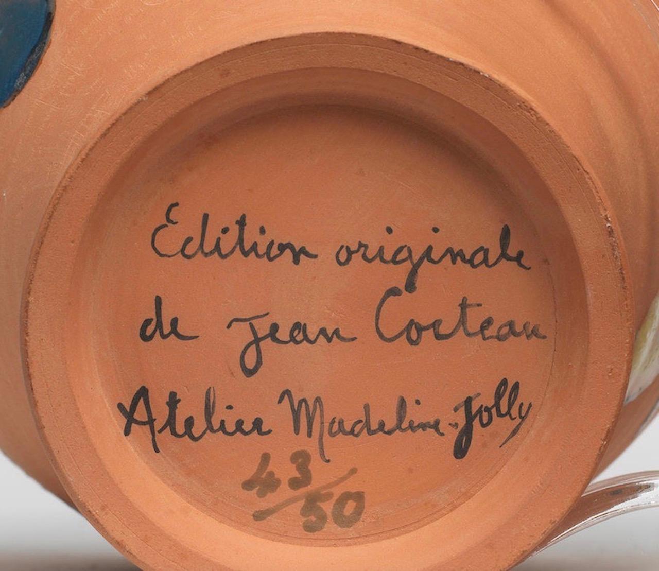 Francese Vaso in ceramica in edizione originale di Jean Cocteau 