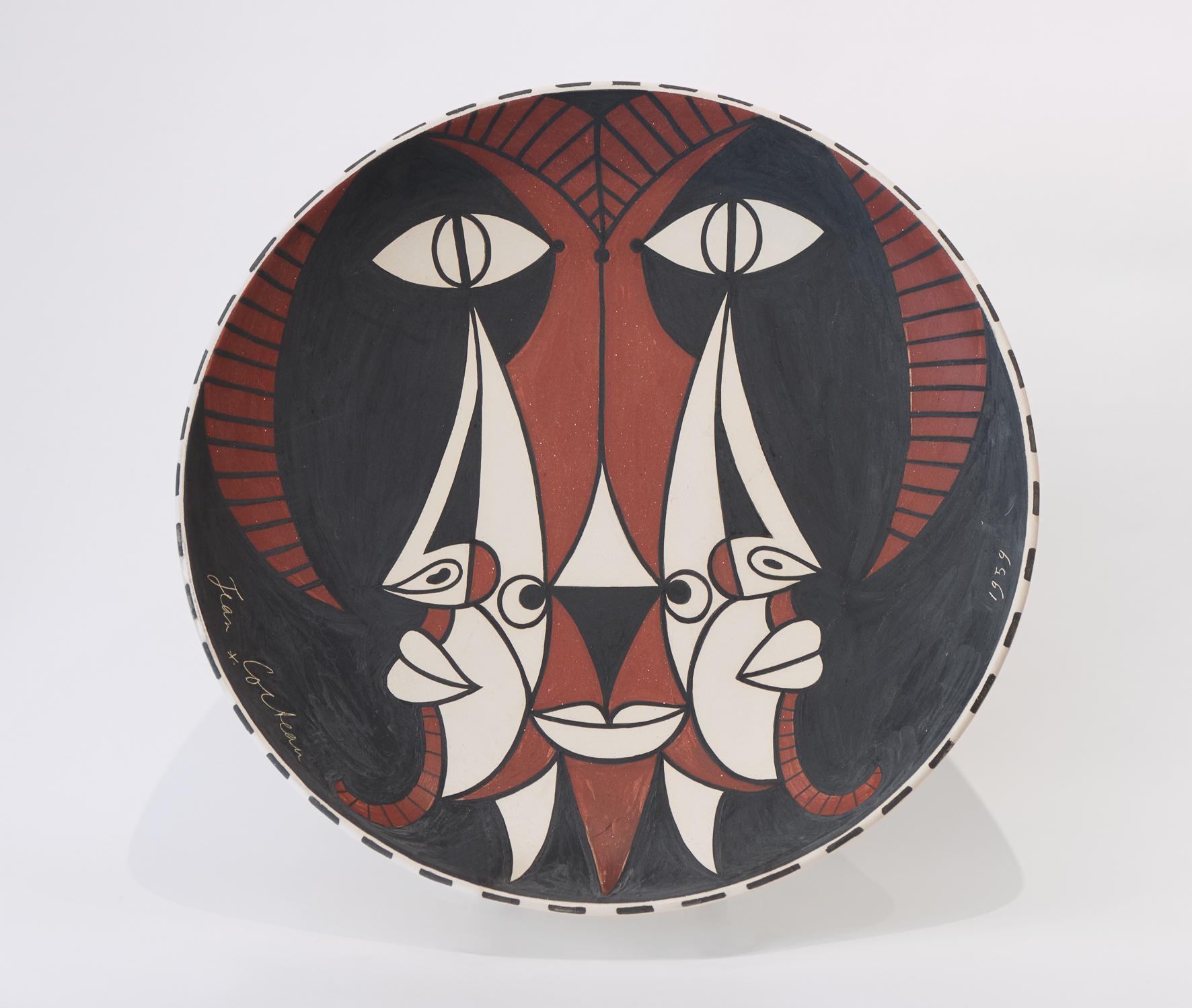 Jean Cocteau large ceramic dish or cup - 