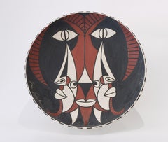 Jean Cocteau Original Edition Large Ceramic Dish "Bouc trois faces", 1959