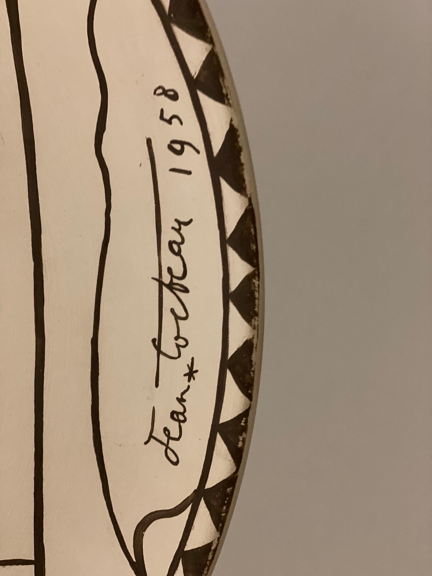 Jean Cocteau Edición Original Gran Plato de Cerámica 