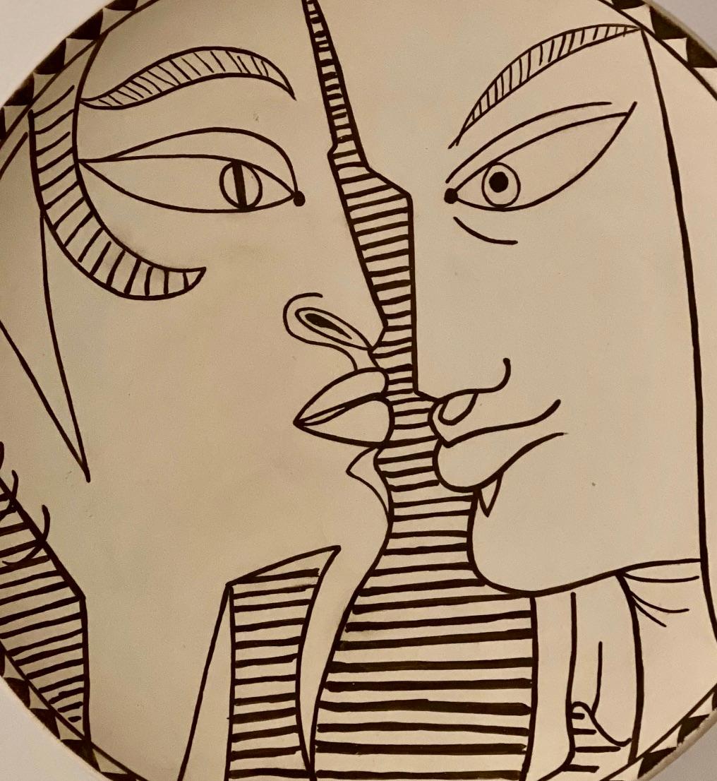 Mid-20th Century Jean Cocteau Original Edition Large Ceramic Dish 