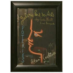 Jean Cocteau Original Stone Lithograph Custom Framed