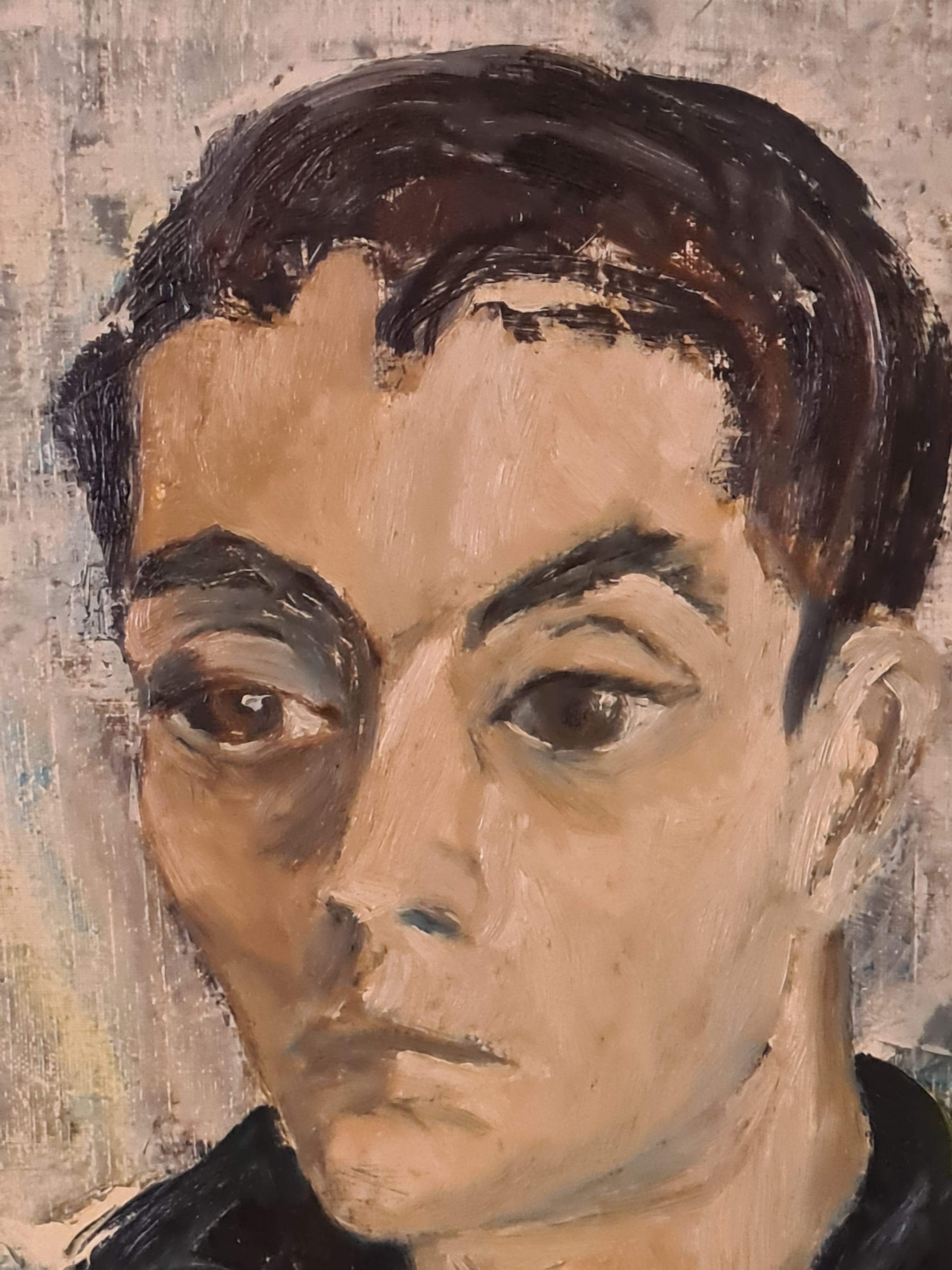 Insouciance, portrait de Max Vigon, ami de Jean Cocteau, milieu du 20e siècle. en vente 4